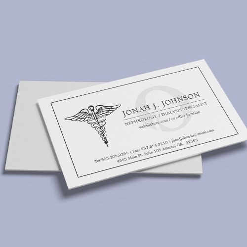 Nephrologist  Minimal Kidney Symbol Business Card