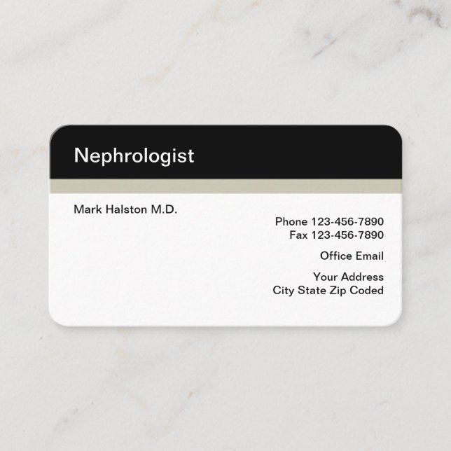 Nephrologist Office Business Cards (Front)