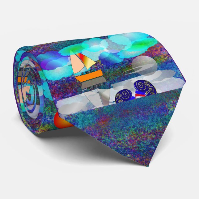 Nephrologist Unique Artsy Sailboat #40 Neck Tie (Rolled)