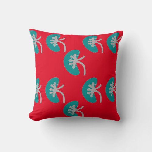 Nephrology Artsy Kidney Design  Throw Pillow