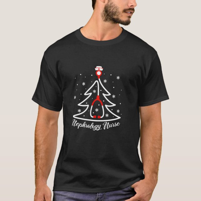 Nephrology Nurse Christmas Tree Stethoscope Xmas M T-Shirt (Front)
