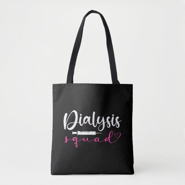 Nephrology Nurse Dialysis Squad Funny Renal Kidney Tote Bag (Front)