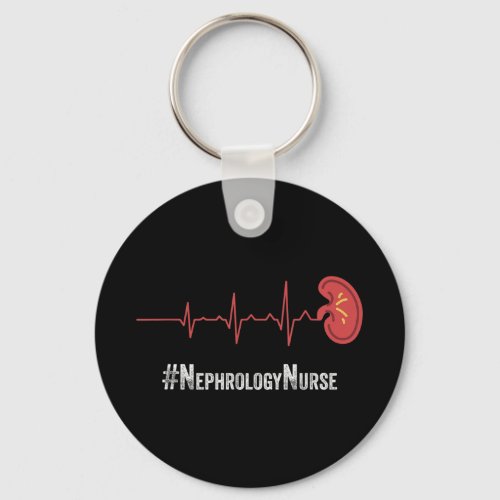 Nephrology Nurse Heartbeat Dialysis Nursing RN Thi Keychain