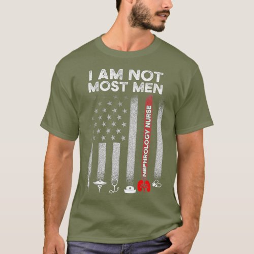 Nephrology Nurse Men USA Flag Dialysis Nursing T_Shirt