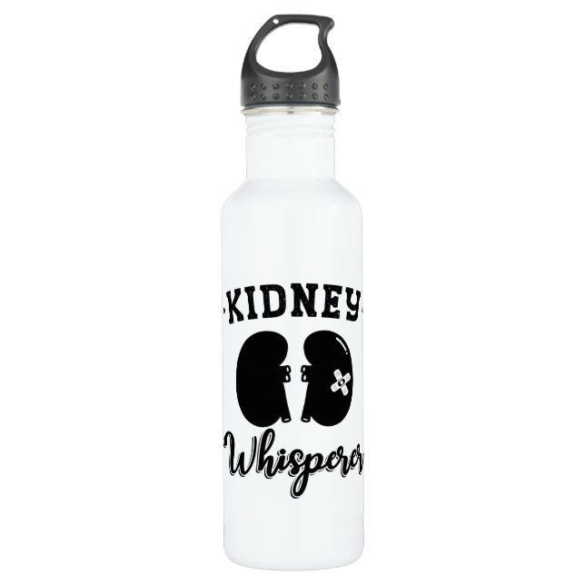 Nephrology Tech Kidney Whisperer Dialysis Nurse Stainless Steel Water Bottle (Front)