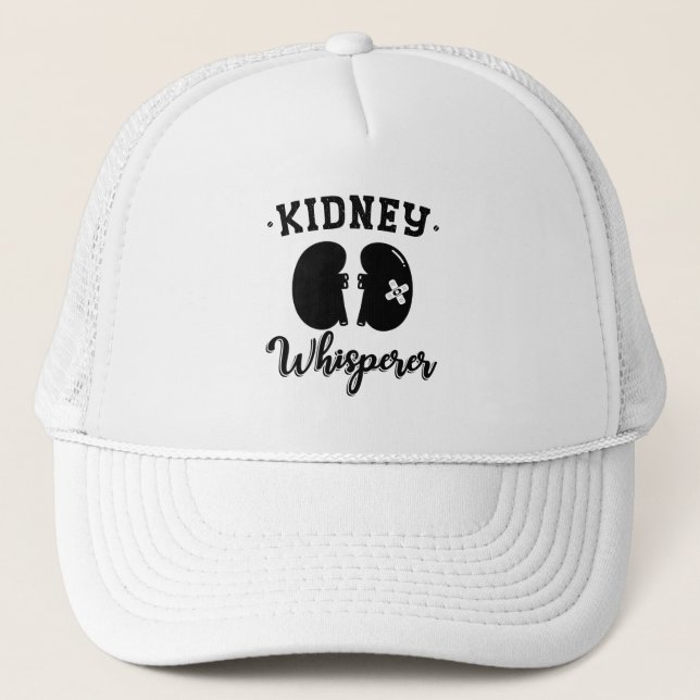 Nephrology Tech Kidney Whisperer Dialysis Nurse Trucker Hat (Front)