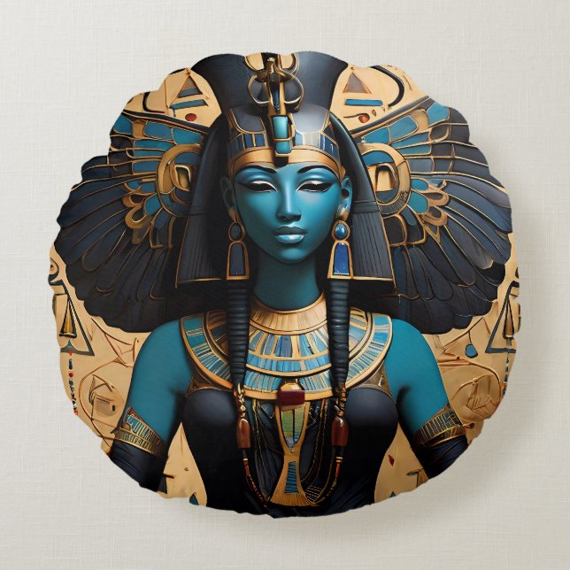 Nephthys the goddess of mourning  round pillow (Front)