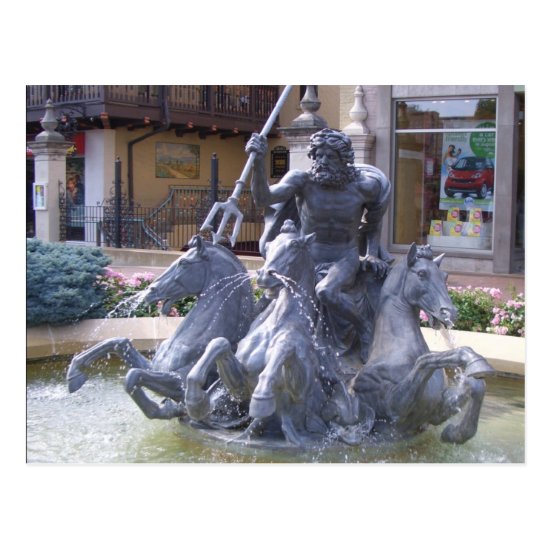 Neptune Fountain in Kansas City Postcard