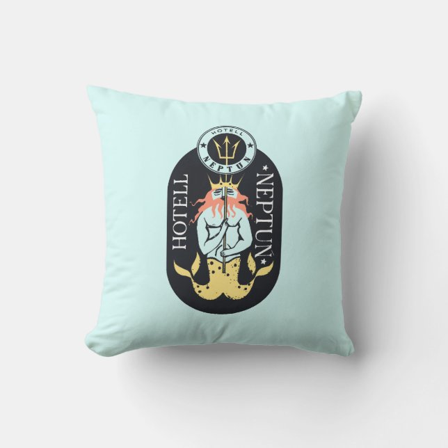 Neptune Hotel Throw Pillow (Front)