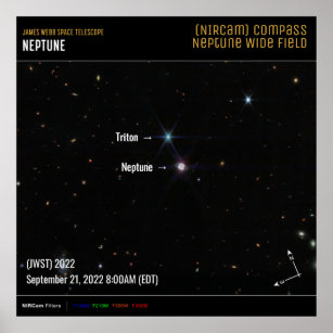 Neptune NIRCam Compass James Webb Telescope JWST Poster