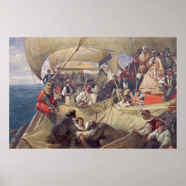 Neptune on Board the 'Newcastle' Crossing the Poster (Front)