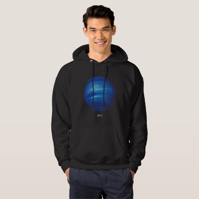 Neptune Planet Artwork – Cosmic Space Illustration Hoodie (Front Full)