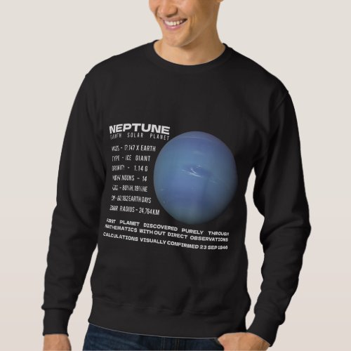 Neptune Planet Facts Space Explorer Astronomy Info Sweatshirt