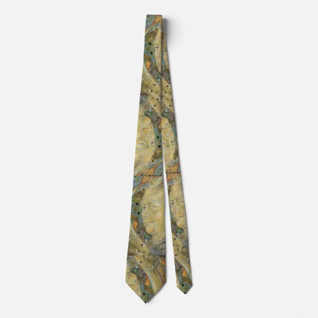 Neptune Poseidon Fantasy Fish Ocean Maureen Girard Neck Tie (Front)