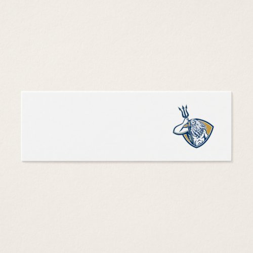 Neptune Poseidon Trident Shield Retro Business Card