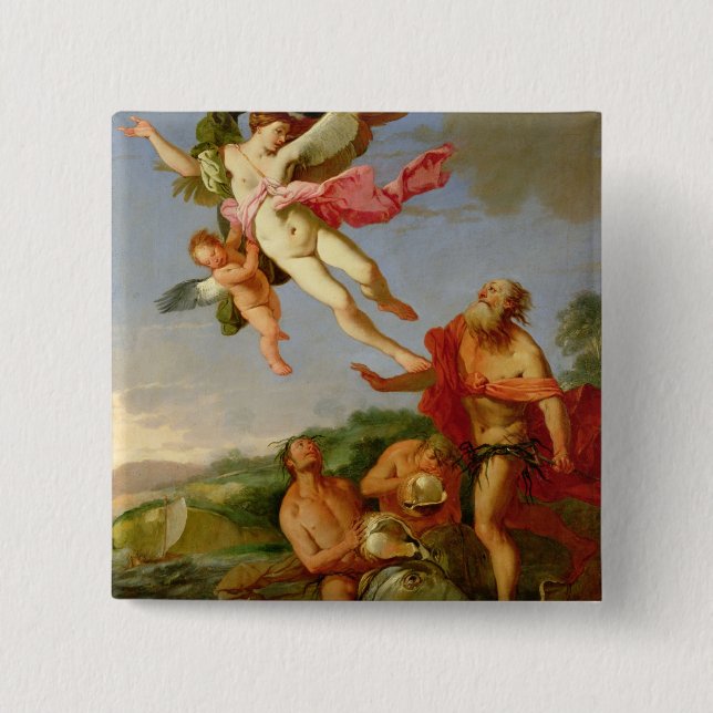 Neptune Pursuing Coronis, 1665-70 (oil on canvas) Button (Front)
