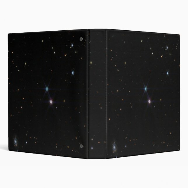 Neptune Ring System hundreds of galaxies Webb 3 Ring Binder (Background)