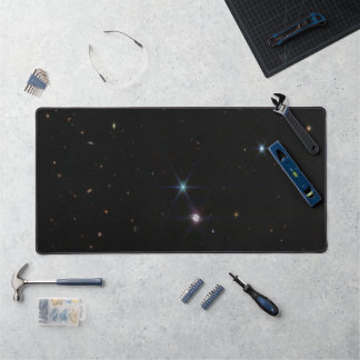 Neptune Ring System hundreds of galaxies Webb Desk Mat
