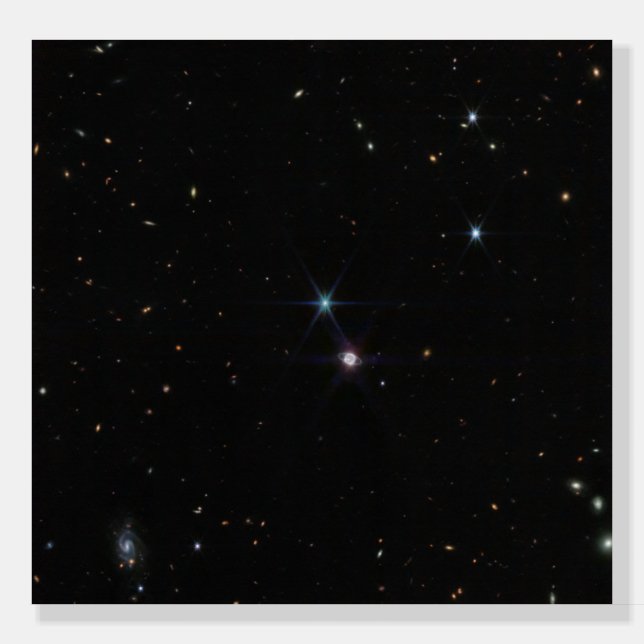 Neptune Ring System hundreds of galaxies Webb Foam Board (Front)