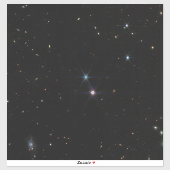 Neptune Ring System hundreds of galaxies Webb Sticker (Sheet)
