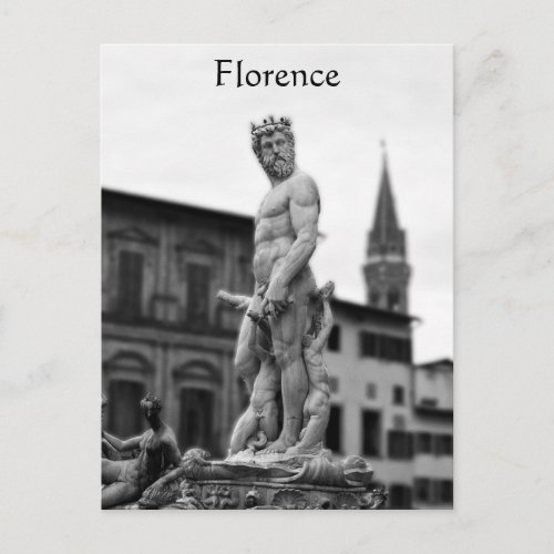 Neptune Statue Florence Italy Postcard