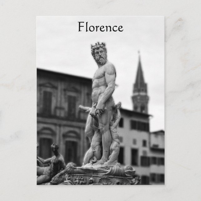 Neptune Statue, Florence, Italy, Postcard (Front)