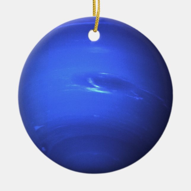 Neptune Surface Photo Blue Ceramic Ornament (Front)