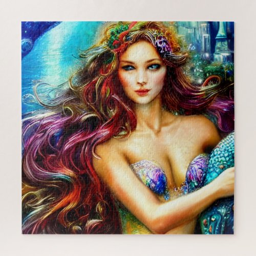 Neptunes Daughter Fantasy Mermaid Art   Jigsaw Puzzle