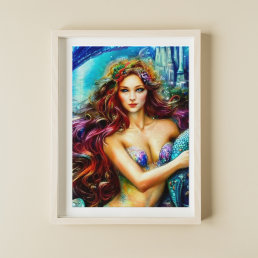 Neptune&#39;s Daughter Fantasy Mermaid Art Poster