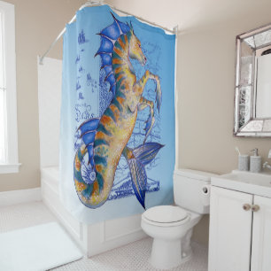 Neptune's Horse Shower Curtain