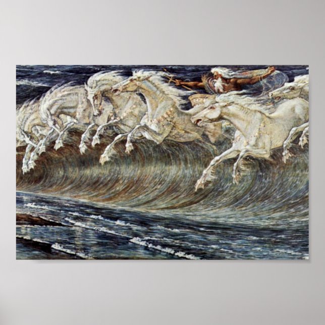 Neptune'S Horses By Crane Walter Poster (Front)