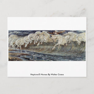 Neptune'S Horses By Walter Crane Postcard
