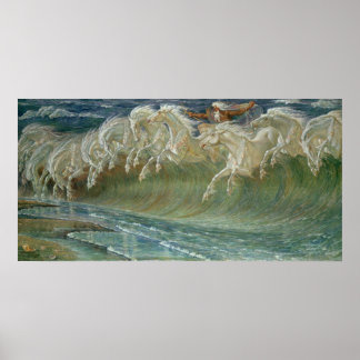 Neptunes horses poster print