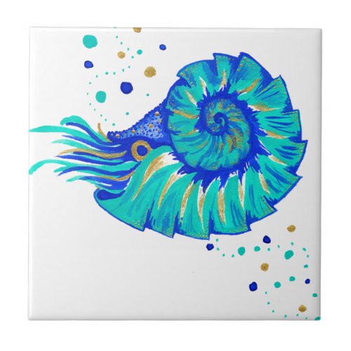 Neptunes Nautilus Ceramic Tile