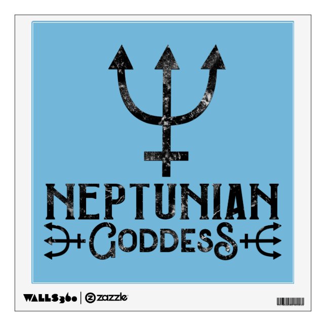 Neptunian Goddess Esoteric Astrology Neptune Wall Decal (Front)