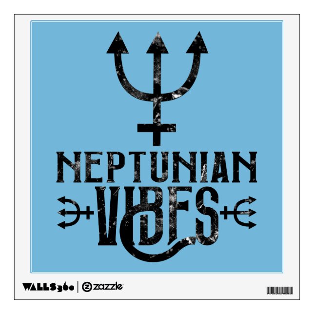 Neptunian Vibes Esoteric Astrology Zodiac Neptune Wall Decal (Front)