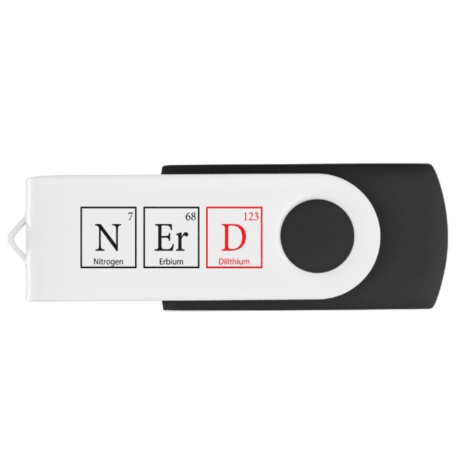 Nerd and Proud usb stick Flash Drive (Back)