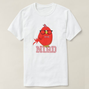 Nerd Bird Cute Red Bird with Glasses T-Shirt
