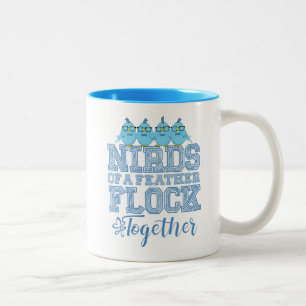 Nerd Bird Funny Nirds of a Feather Flock Together Two-Tone Coffee Mug