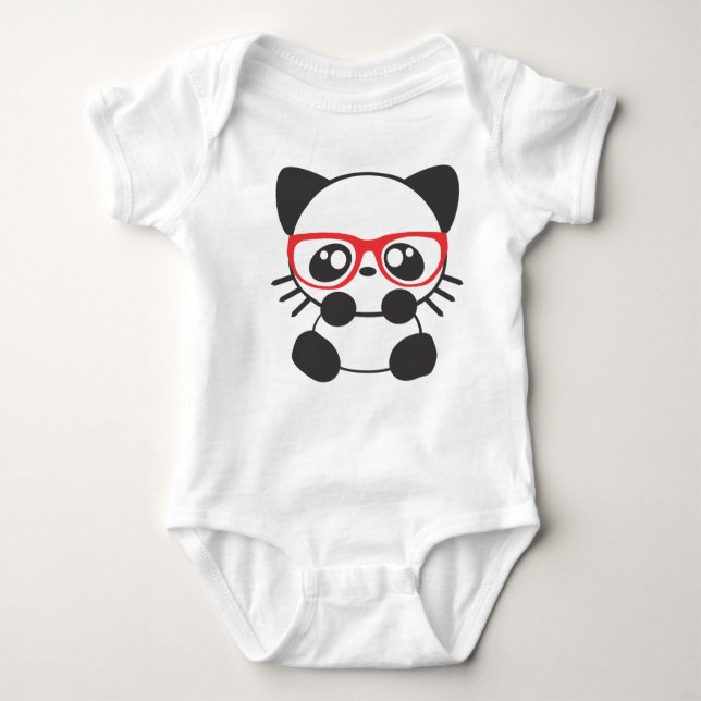 Nerd Cat Baby Bodysuit (Front)