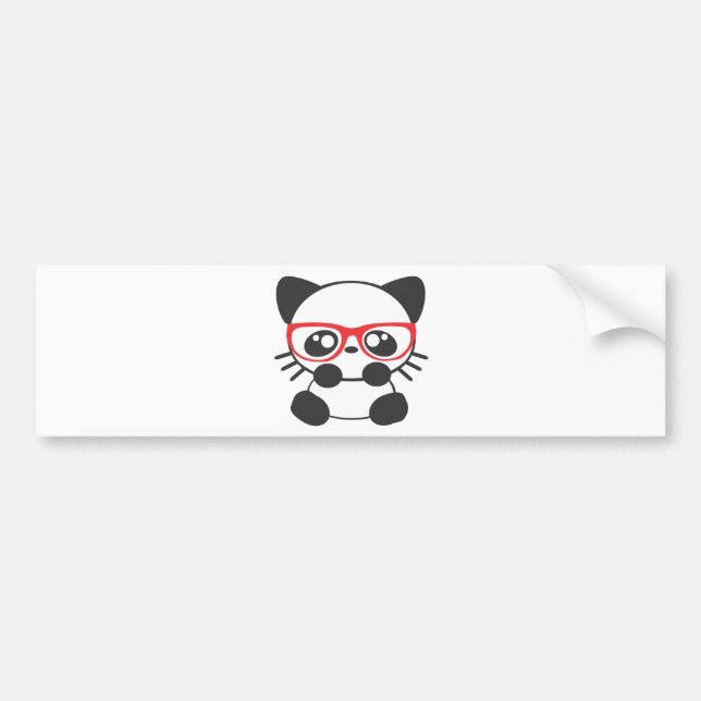 Nerd Cat Bumper Sticker (Front)