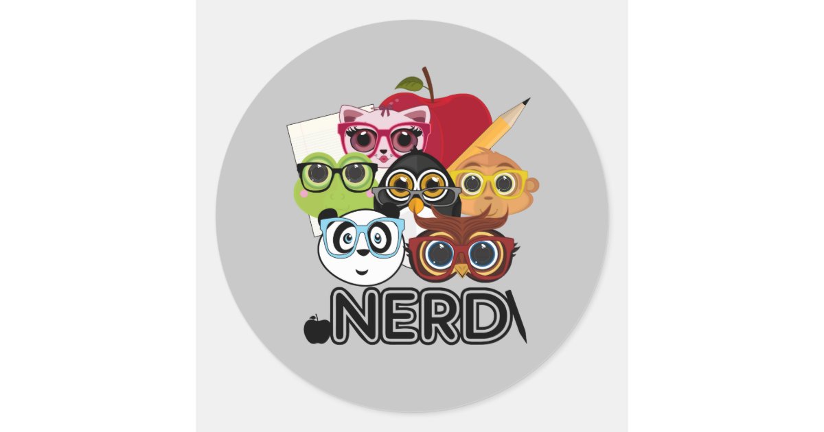 Nerd Classic Round Sticker | Zazzle
