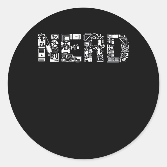 NERD CLASSIC ROUND STICKER (Front)
