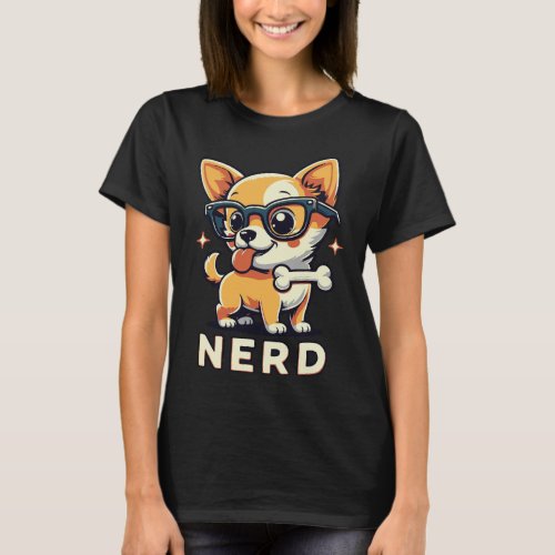 Nerd Dog Colored T_Shirt