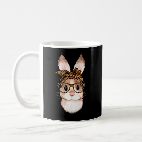 Nerd Easter Bunny Mom Leopard Bandana Glasses East Coffee Mug
