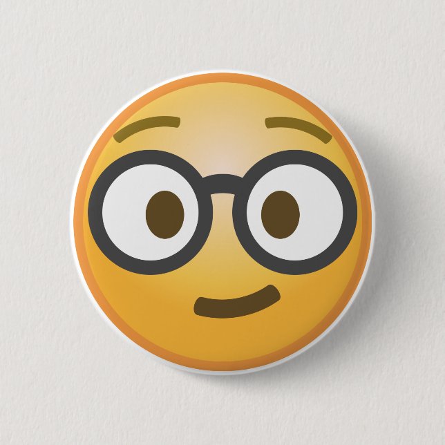 Nerd Emoji Pinback Button (Front)