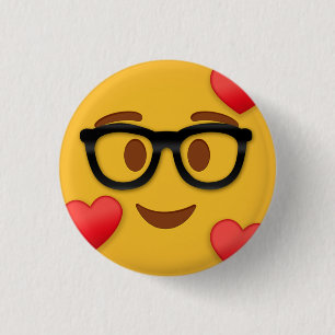 Nerd emoji with heart button