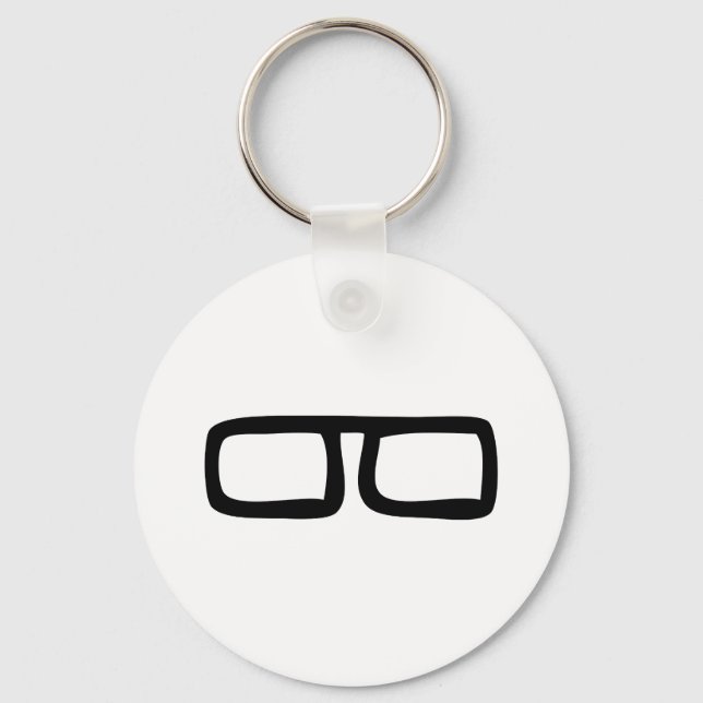 nerd eyeglasses keychain (Front)