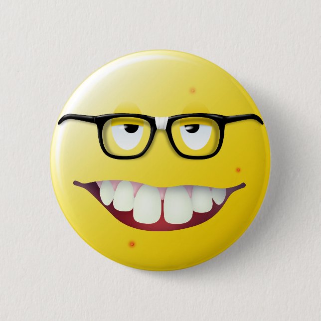 Nerd Face Button (Front)