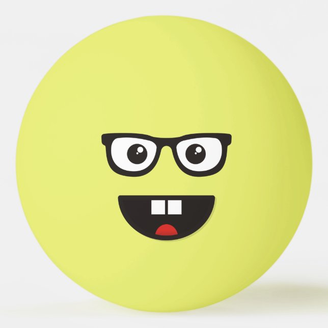 Nerd Face Ping Pong Ball (Front)